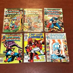 Marvel Captain America and Falcon Comic Set with Red and Blue Covers